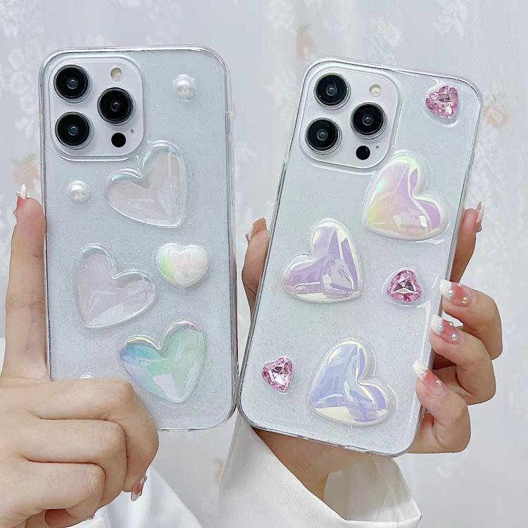 For iPhone 16e Love Epoxy TPU Phone Case(Transparent) - iPhone 16e Cases by PMC TechLife | Online Shopping South Africa | PMC TechLife | Buy Now Pay Later Mobicred