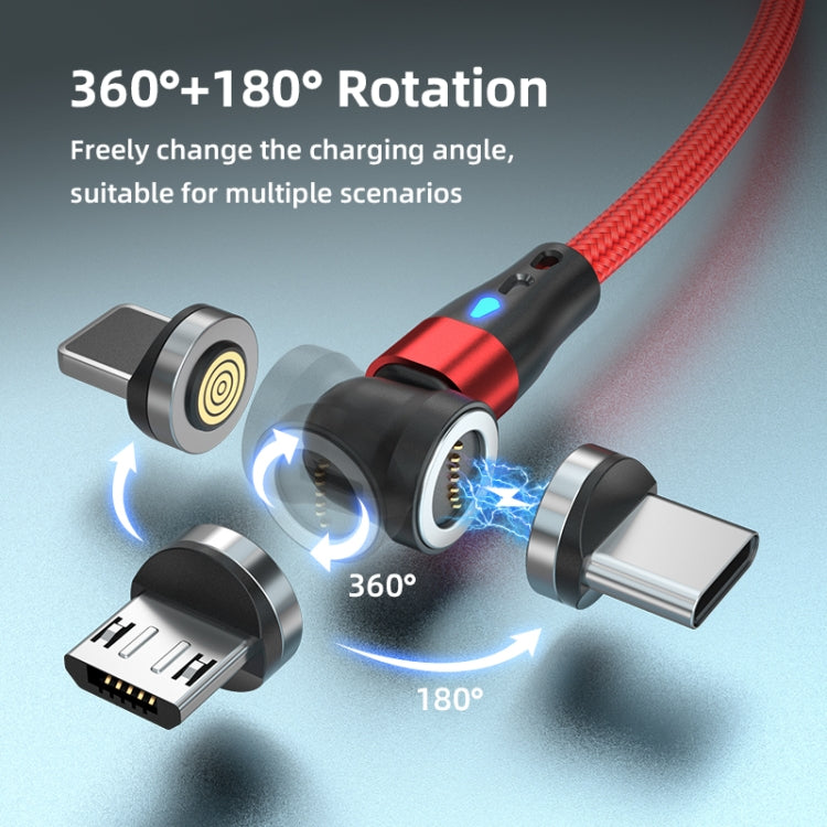 ENKAY 3A USB to Type-C / 8 Pin Magnetic 540 Degrees Rotating Fast Charging Cable, Length:2m(Red) - Charging Cable & Head by ENKAY | Online Shopping South Africa | PMC Jewellery | Buy Now Pay Later Mobicred