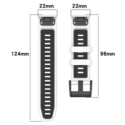 For Garmin Forerunner 965 22mm Sports Two-Color Silicone Watch Band(White+Black) - Watch Bands by PMC Jewellery | Online Shopping South Africa | PMC Jewellery