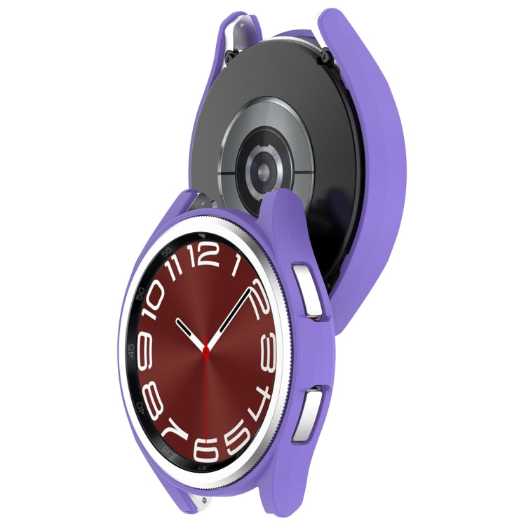 For Samsung Galaxy Watch 6 Classic 43mm Half Coverage Hollow PC Watch Protective Case(Purple) - free shipping - PMC TechLife - Order now!