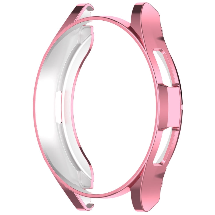 For Samsung Galaxy Watch6 Classic 43mm Electroplated TPU Half Pack Hollow Watch Protective Case(Pink) - Watch Cases by PMC Jewellery | Online Shopping South Africa | PMC Jewellery