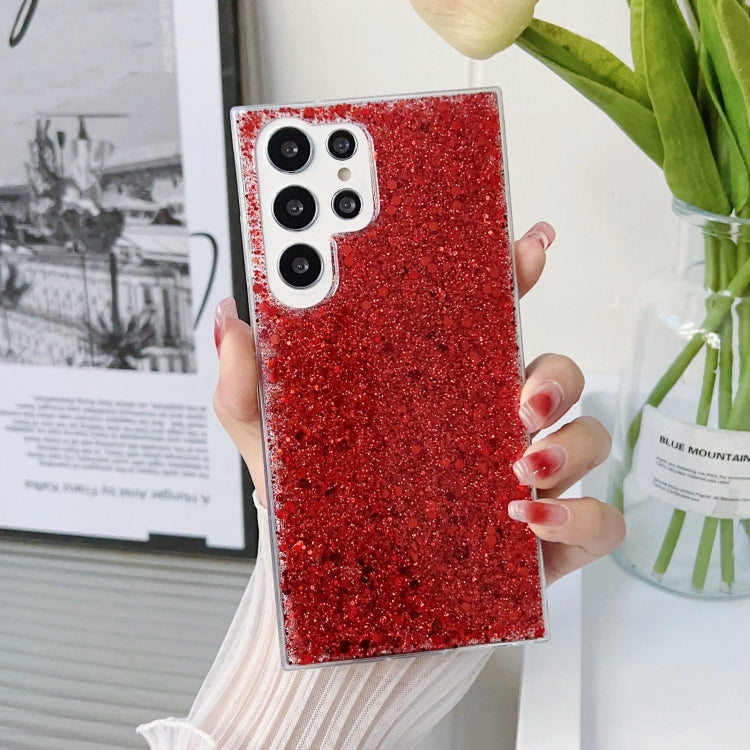 For Samsung Galaxy S24 Ultra 5G Glitter Sequins Epoxy TPU Phone Case(Red) - Galaxy S24 Ultra 5G Cases by PMC TechLife | Online Shopping South Africa | PMC TechLife