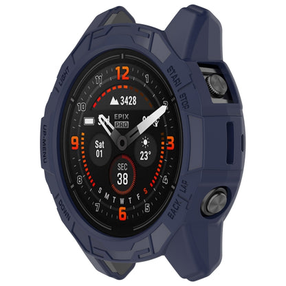 For Garmin Epix Pro 51mm / Fenix 7X / 7X Pro Armored TPU Half Wrapped Watch Protective Case(Blue) - Watch Cases by PMC Jewellery | Online Shopping South Africa | PMC Jewellery