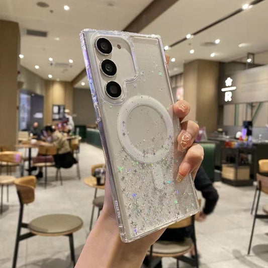 For Samsung Galaxy S22 5G Magsafe Glitter TPU Phone Protective Case(White) - Galaxy S22 5G Cases by PMC Jewellery | Online Shopping South Africa | PMC Jewellery