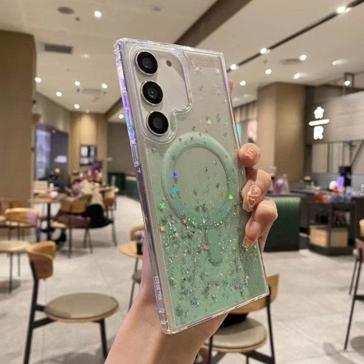 For Samsung Galaxy S22+ 5G Magsafe Glitter TPU Phone Protective Case(Green) - Galaxy S22+ 5G Cases by PMC TechLife | Online Shopping South Africa | PMC TechLife | Buy Now Pay Later Mobicred