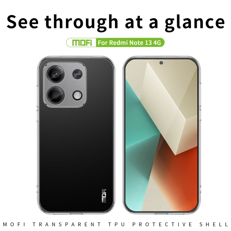 For Xiaomi Redmi Note 13 4G MOFI Ming Series Ultra-thin TPU Phone Case(Transparent) - Note 13 Cases by MOFI | Online Shopping South Africa | PMC Jewellery