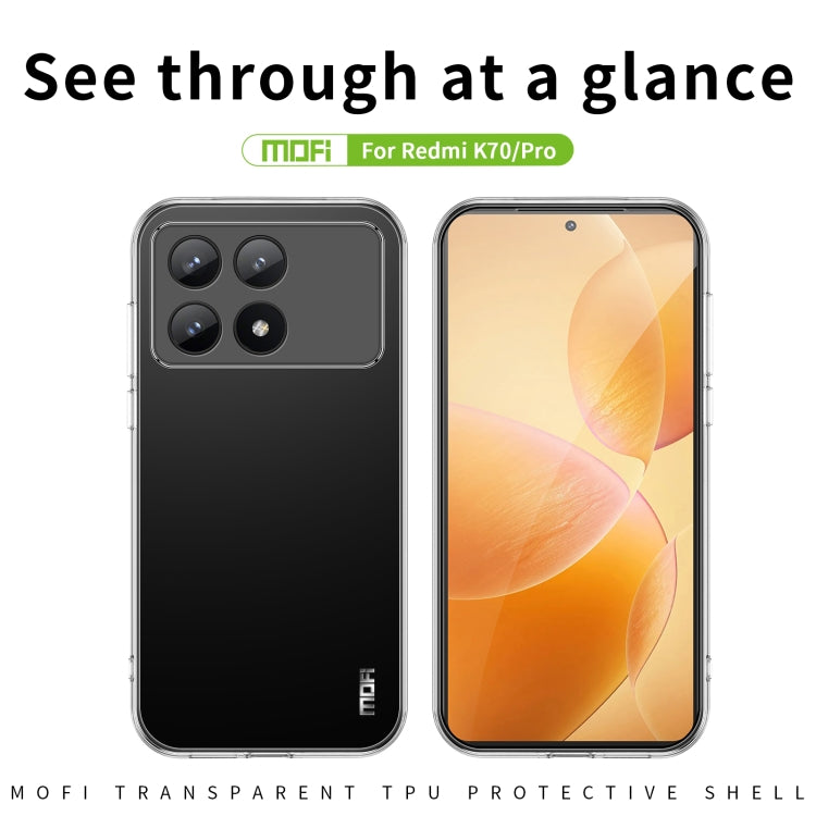 For Xiaomi Redmi K70 / K70 Pro MOFI Ming Series Ultra-thin TPU Phone Case(Transparent) - K70 Pro Cases by MOFI | Online Shopping South Africa | PMC Jewellery