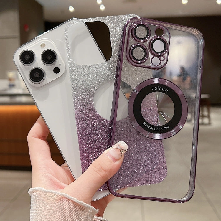 For iPhone 16 Plus Gradient Glitter Electroplating MagSafe TPU Phone Case(Purple) - iPhone 16 Plus Cases by PMC Jewellery | Online Shopping South Africa | PMC Jewellery | Buy Now Pay Later Mobicred