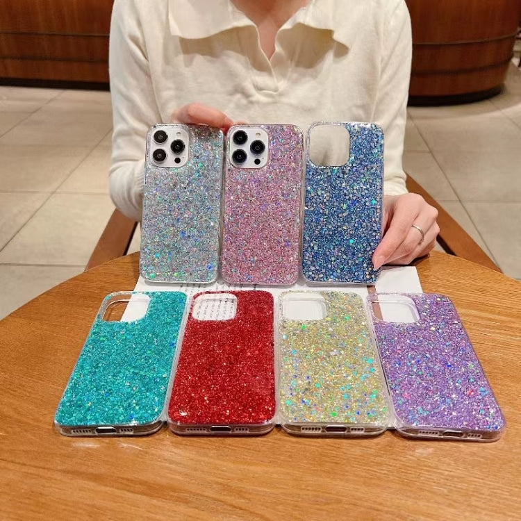 For iPhone 16e Glitter Sequins Epoxy TPU Phone Case(Gold) - iPhone 16e Cases by PMC TechLife | Online Shopping South Africa | PMC TechLife | Buy Now Pay Later Mobicred