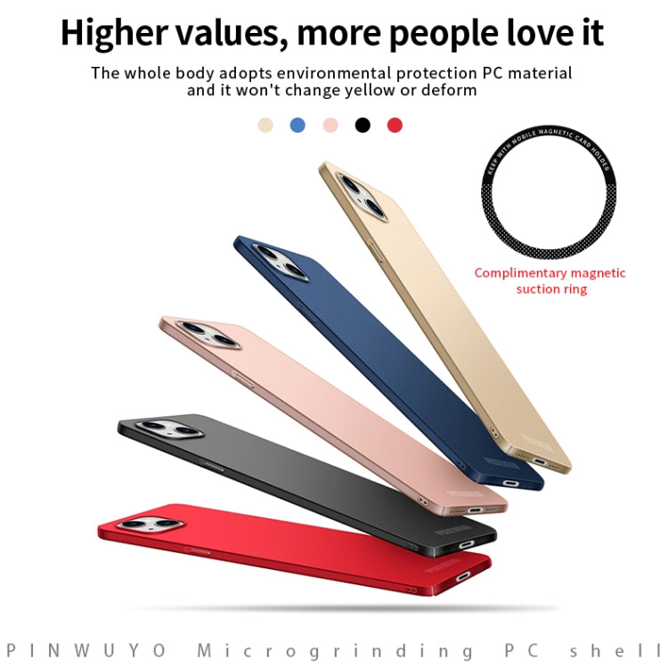 For iPhone 15 Plus PINWUYO Micro-Frosted PC Ultra-thin Hard Phone Case with Magsafe Magnetic Ring(Red) - iPhone 15 Plus Cases by PINWUYO | Online Shopping South Africa | PMC TechLife | Buy Now Pay Later Mobicred