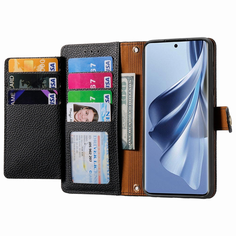 For OPPO Reno10 / 10 Pro Global Love Zipper Lanyard Leather Phone Case(Black) - OPPO Cases by PMC Jewellery | Online Shopping South Africa | PMC Jewellery