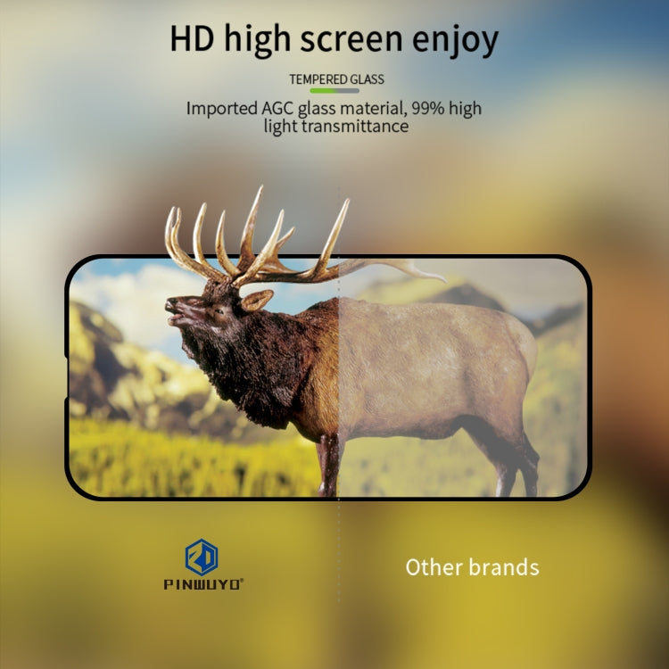 For iPhone 16e PINWUYO 9H 2.5D Full Screen Tempered Glass Film(Black) - iPhone 16e Tempered Glass by PINWUYO | Online Shopping South Africa | PMC TechLife | Buy Now Pay Later Mobicred