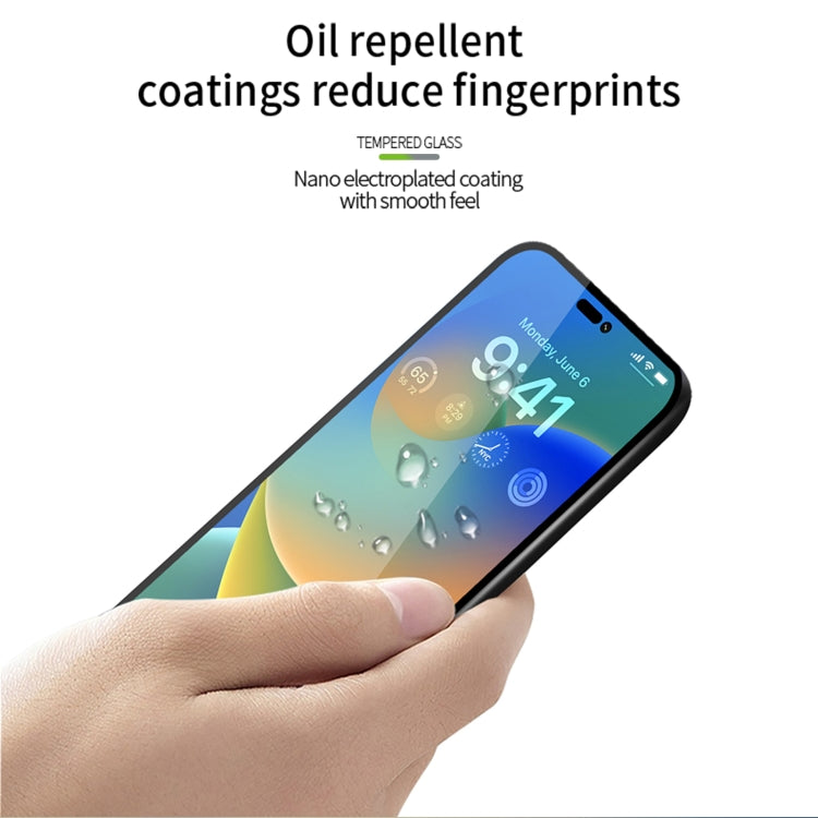 For iPhone 15 MOFI 9H 2.5D Full Screen Tempered Glass Film(Black) - free shipping - PMC TechLife - Order now!