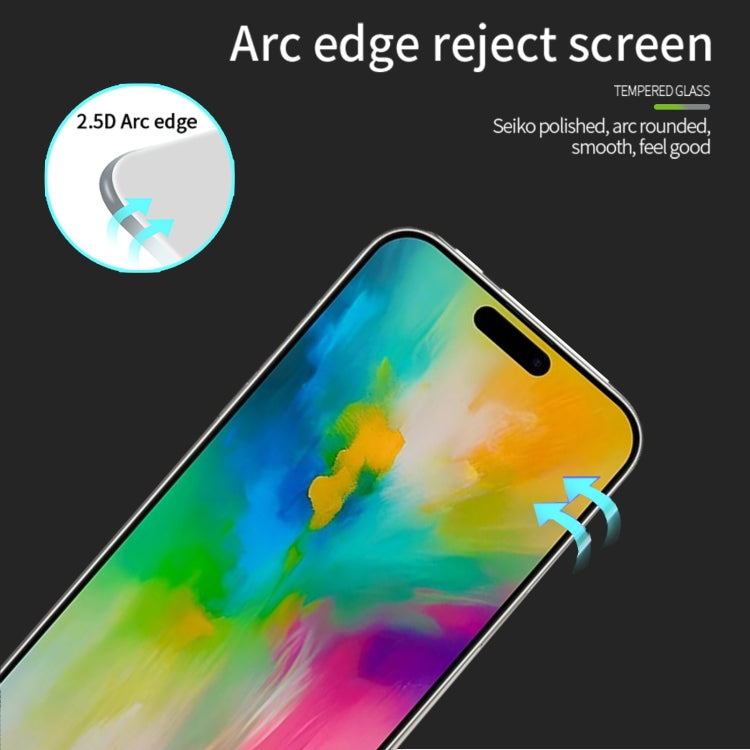 For iPhone 16 MOFI 9H 2.5D Full Screen Tempered Glass Film(Black) - free shipping - PMC TechLife - Order now!
