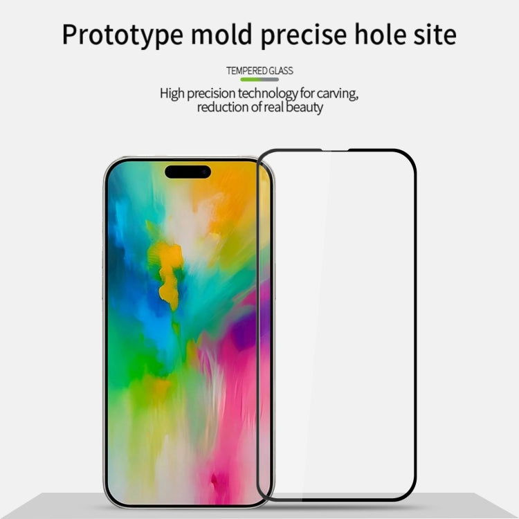 For iPhone 16 Plus MOFI 9H 2.5D Full Screen Tempered Glass Film(Black) - free shipping - PMC TechLife - Order now!