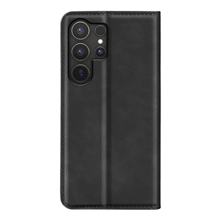 or Samsung Galaxy S25 Ultra 5G Retro-skin Magnetic Suction Leather Phone Case(Black) - Galaxy S25 Ultra 5G Cases by PMC Jewellery | Online Shopping South Africa | PMC Jewellery | Buy Now Pay Later Mobicred