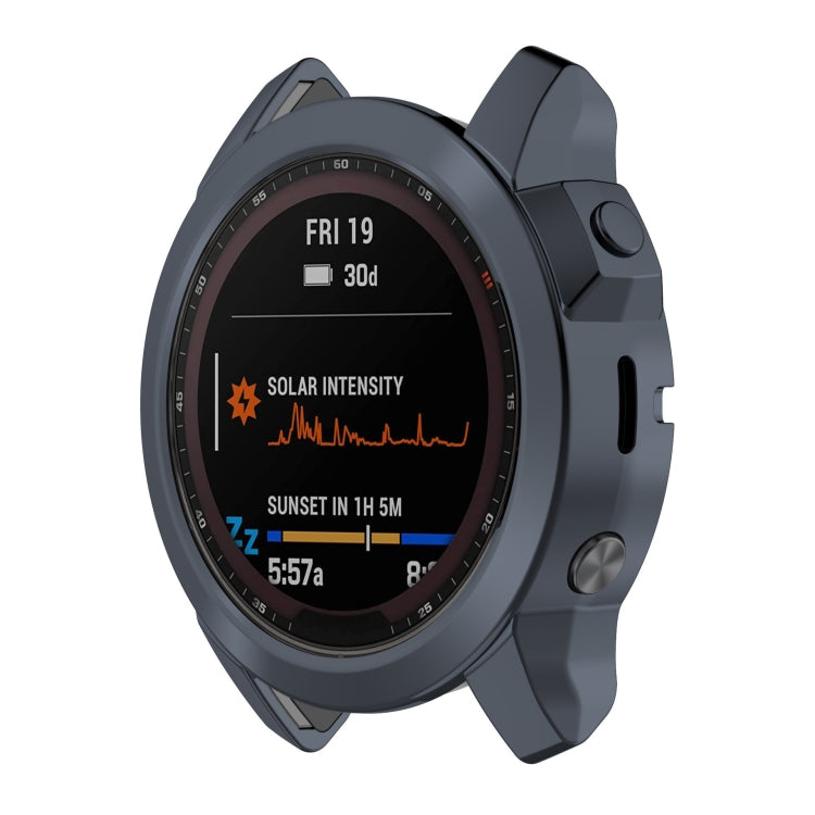 For Garmin Fenix 7S Pro Half Package Electroplated TPU Watch Protective Case(Grey) - Watch Cases by PMC TechLife | Online Shopping South Africa | PMC TechLife