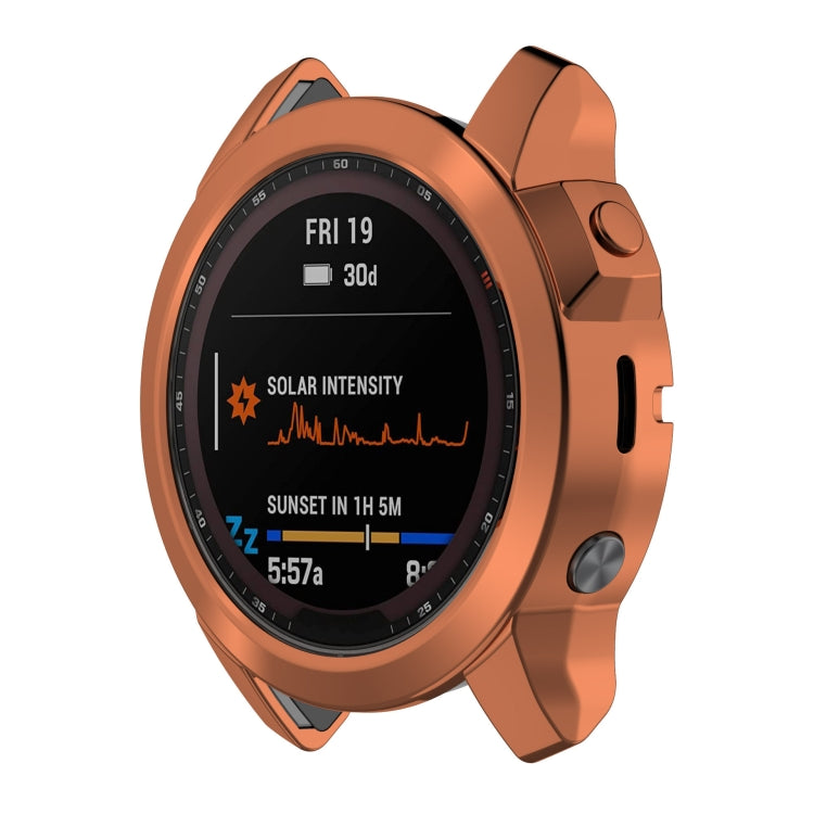 For Garmin Fenix 7S Pro Half Package Electroplated TPU Watch Protective Case(Gold) - Watch Cases by PMC TechLife | Online Shopping South Africa | PMC TechLife