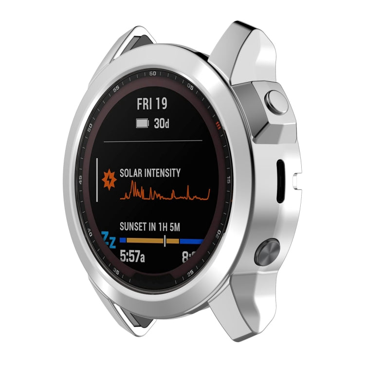 For Garmin Epix Pro 42mm Half Package Electroplated TPU Watch Protective Case(Sliver) - Watch Cases by PMC TechLife | Online Shopping South Africa | PMC TechLife
