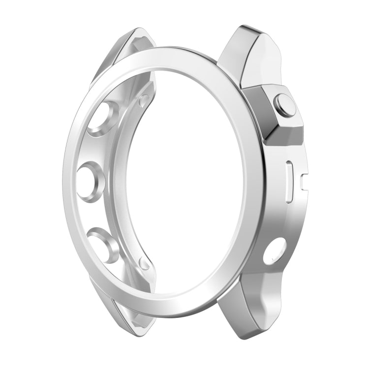 For Garmin Epix Pro 42mm Half Package Electroplated TPU Watch Protective Case(Sliver) - Watch Cases by PMC TechLife | Online Shopping South Africa | PMC TechLife