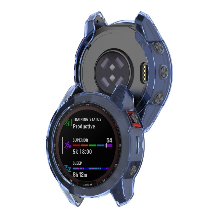 For Garmin Epix Pro 42mm Half-Package TPU Watch Protective Case(Transparent Blue) - Watch Cases by PMC TechLife | Online Shopping South Africa | PMC TechLife | Buy Now Pay Later Mobicred