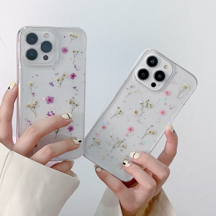 For iPhone 16e Gypsophila Flowers Pattern TPU Protective Phone Case(Yellow) - iPhone 16e Cases by PMC TechLife | Online Shopping South Africa | PMC TechLife | Buy Now Pay Later Mobicred