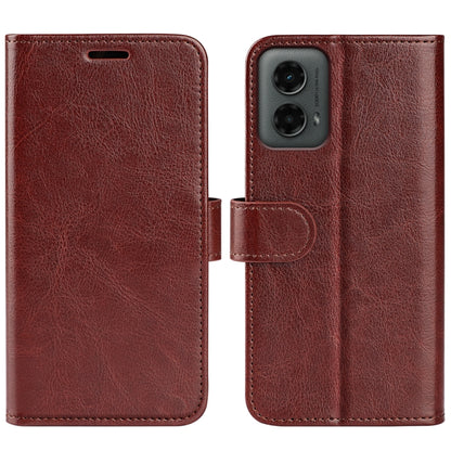 For Motorola Moto G 5G 2024 R64 Texture Horizontal Flip Leather Phone Case(Brown) - Motorola Cases by PMC Jewellery | Online Shopping South Africa | PMC Jewellery | Buy Now Pay Later Mobicred