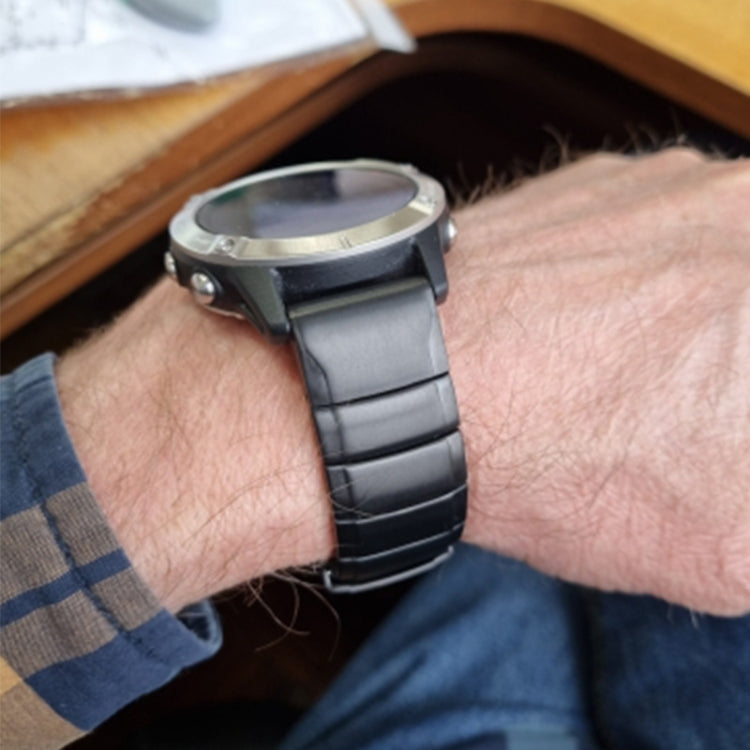 For Garmin Fenix 7 Solar 22mm Titanium Alloy Quick Release Watch Band(Black) - Watch Bands by PMC TechLife | Online Shopping South Africa | PMC TechLife