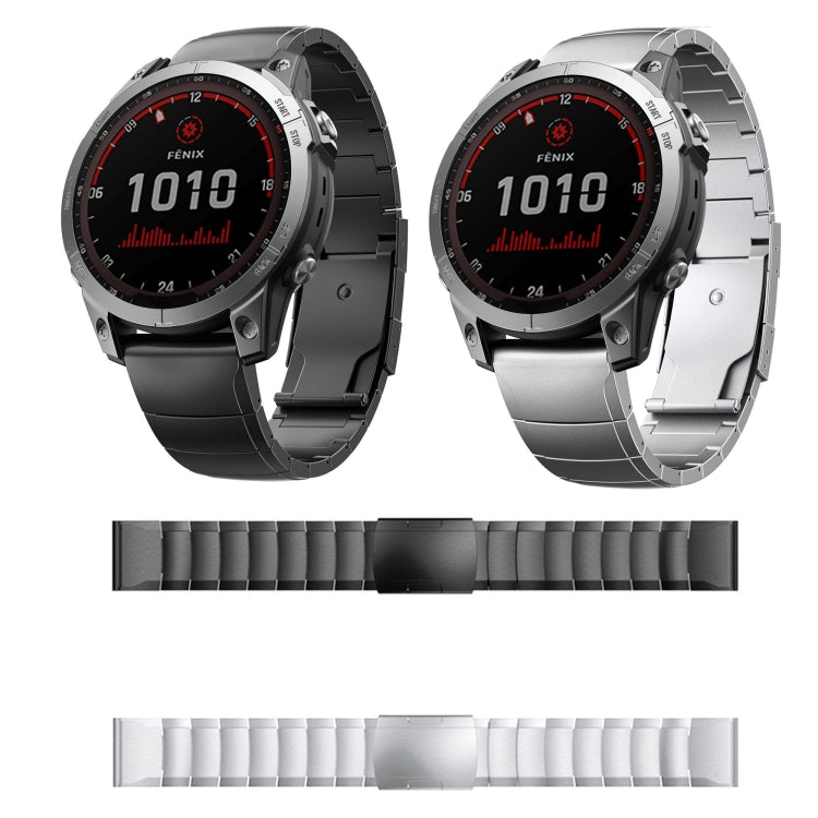 For Garmin Fenix 7X Titanium Alloy Quick Release 26mm Watch Band(Black) - Watch Bands by PMC Jewellery | Online Shopping South Africa | PMC Jewellery | Buy Now Pay Later Mobicred