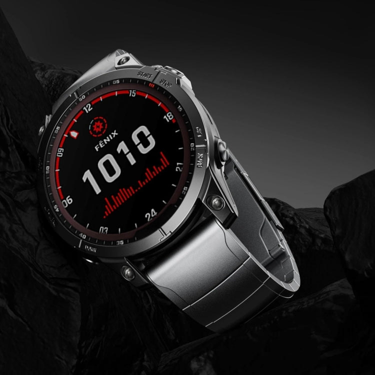 For Garmin Fenix 7X Solar 26mm Titanium Alloy Quick Release Watch Band(Black) - Watch Bands by PMC TechLife | Online Shopping South Africa | PMC TechLife