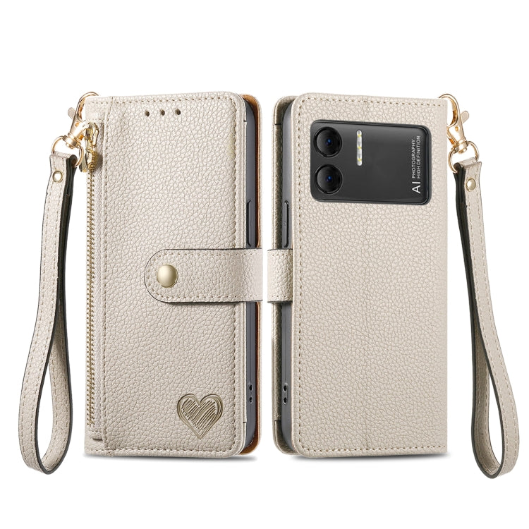 For DOOGEE X98 Pro / X98 Love Zipper Lanyard Leather Phone Case(White) - Doogee Cases by PMC Jewellery | Online Shopping South Africa | PMC Jewellery | Buy Now Pay Later Mobicred