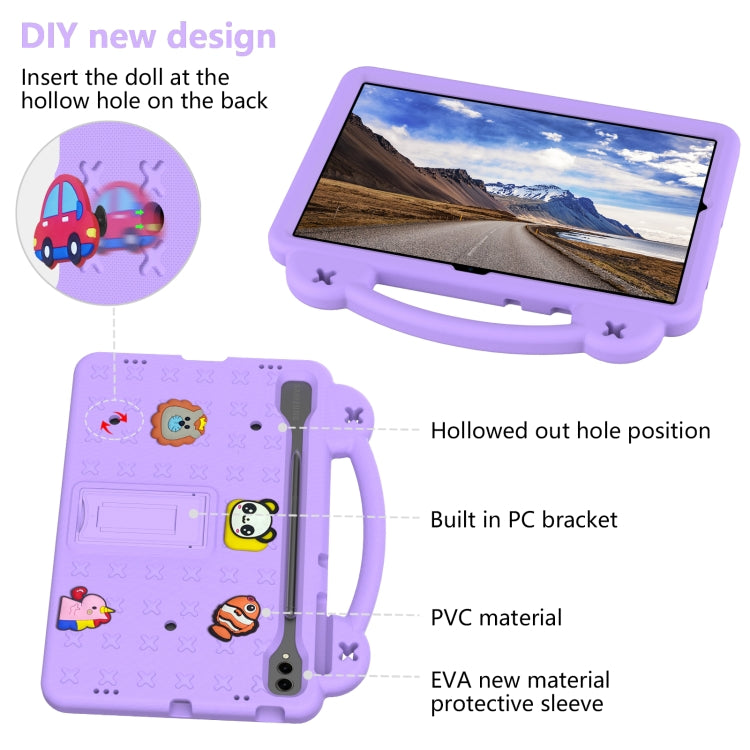 For Samsung Galaxy Tab S9+ 12.4 X810 Handle Kickstand Children EVA Shockproof Tablet Case(Light Purple) - Galaxy Tab S9+ Cases by PMC Jewellery | Online Shopping South Africa | PMC Jewellery | Buy Now Pay Later Mobicred