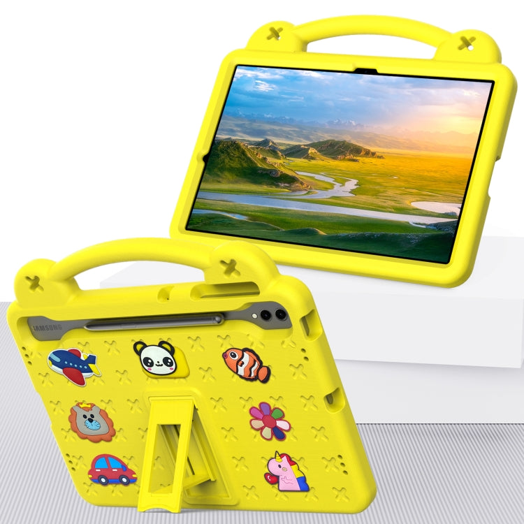 For Samsung Galaxy Tab S9+ 12.4 X810 Handle Kickstand Children EVA Shockproof Tablet Case(Yellow) - Galaxy Tab S9+ Cases by PMC Jewellery | Online Shopping South Africa | PMC Jewellery | Buy Now Pay Later Mobicred