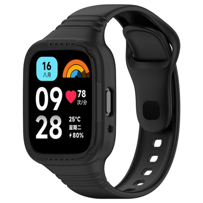 For Redmi Watch 3 Active Integrated Fully Enclosed Silicone Watch Band(Black) - Watch Bands by PMC Jewellery | Online Shopping South Africa | PMC Jewellery