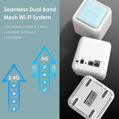 WAVLINK WN535M3 For Home Office 3pcs Mesh Wireless Router AC1200 Dual Band WiFi Signal Booster, Plug:UK Plug - Wireless Routers by WAVLINK | Online Shopping South Africa | PMC Jewellery | Buy Now Pay Later Mobicred