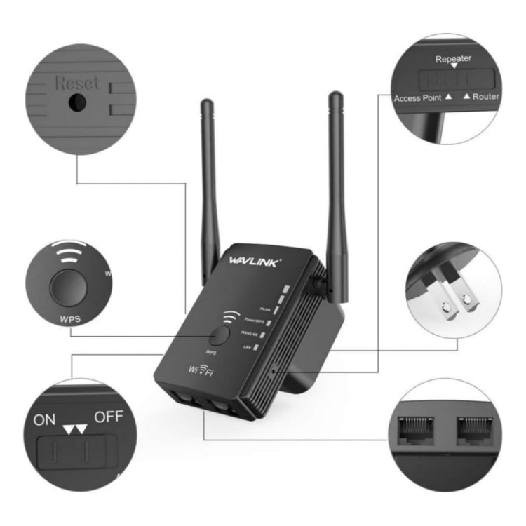 Wavlink WN578R2 With 2 External Antennas N300 Wireless AP/Range Extender/Router, Plug:UK Plug - Wireless Routers by WAVLINK | Online Shopping South Africa | PMC Jewellery | Buy Now Pay Later Mobicred