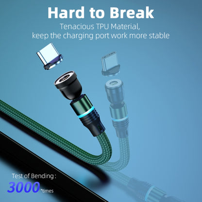 ENKAY 3 in 1 3A USB to Type-C / 8 Pin / Micro USB Magnetic 540 Degrees Rotating Fast Charging Cable, Length:1m(Green) - Charging Cable & Head by ENKAY | Online Shopping South Africa | PMC Jewellery | Buy Now Pay Later Mobicred