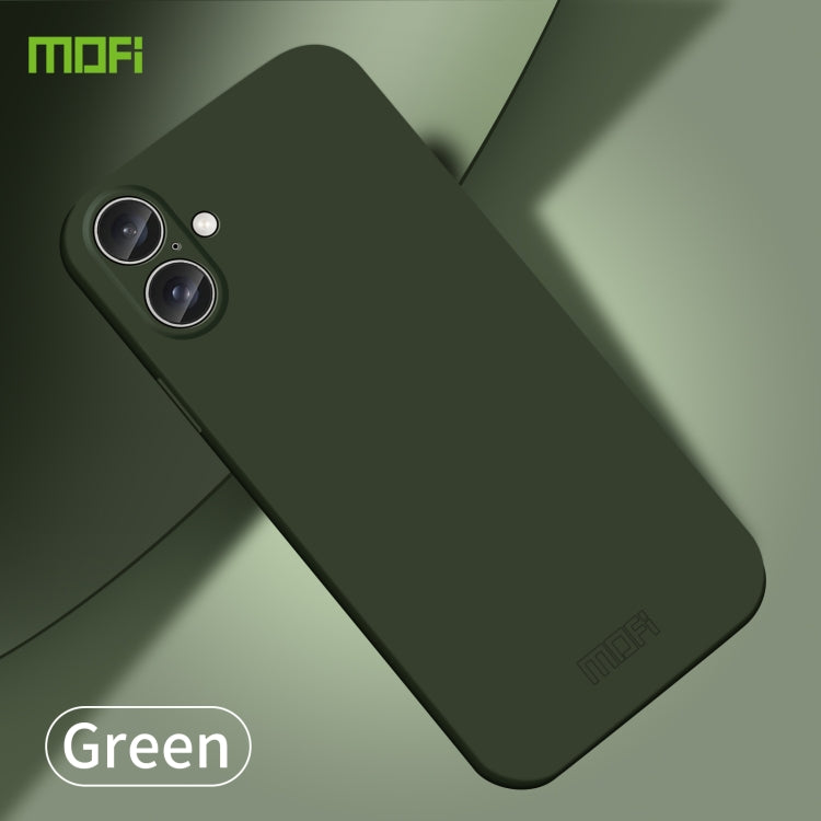 For iPhone 16 MOFI Qin Series Skin Feel All-inclusive PC Phone Case(Green) - iPhone 16 Cases by MOFI | Online Shopping South Africa | PMC Jewellery | Buy Now Pay Later Mobicred