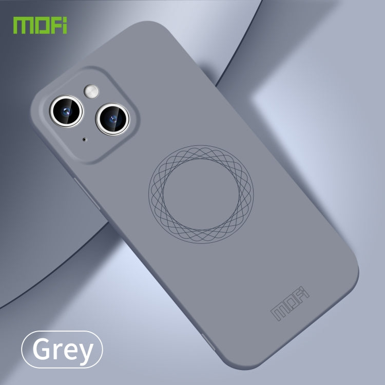 For iPhone 15 Plus MOFI Qin Series Magsafe Skin Feel All-inclusive Silicone Phone Case(Gray) - iPhone 15 Plus Cases by MOFI | Online Shopping South Africa | PMC Jewellery