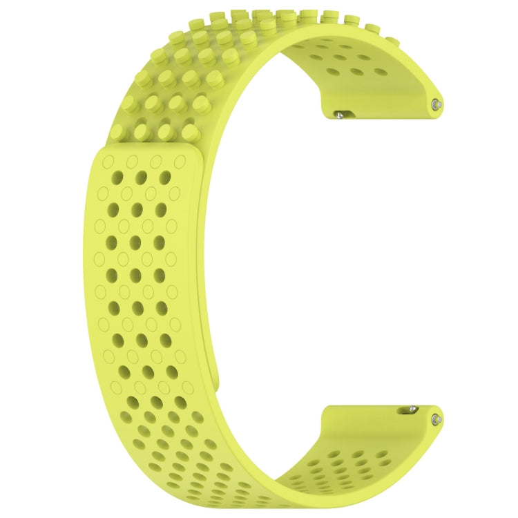 For Garmin VivoMove Style 20mm Holes Breathable 3D Dots Silicone Watch Band(Lime Green) - Watch Bands by PMC Jewellery | Online Shopping South Africa | PMC Jewellery