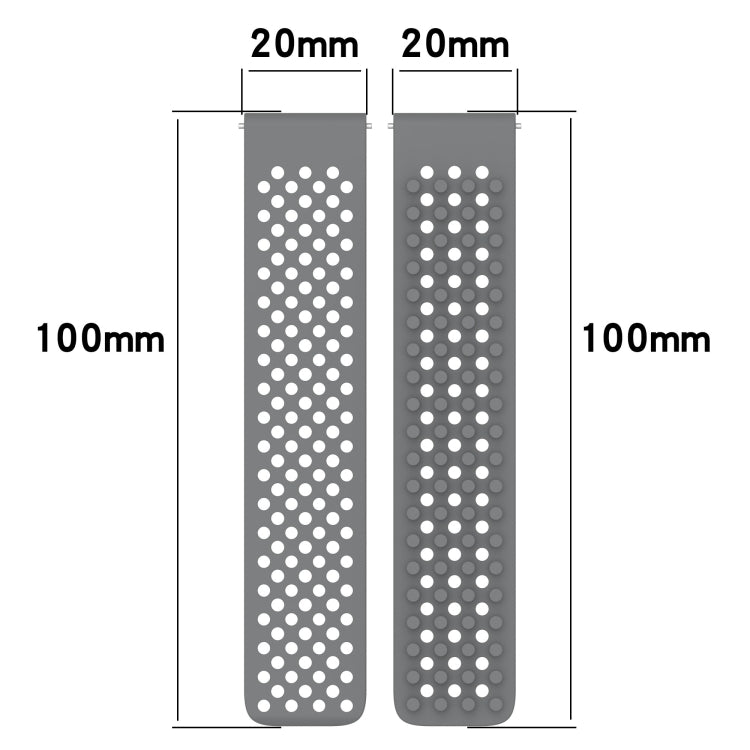 For Garmin Vivomove Sport 20mm Holes Breathable 3D Dots Silicone Watch Band(Olive Green) - Watch Bands by PMC Jewellery | Online Shopping South Africa | PMC Jewellery