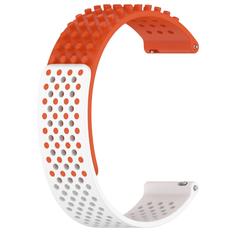 For Xiaomi MI Watch Sport 22mm Holes Breathable 3D Dots Silicone Watch Band(Orange+White) - Watch Bands by PMC Jewellery | Online Shopping South Africa | PMC Jewellery