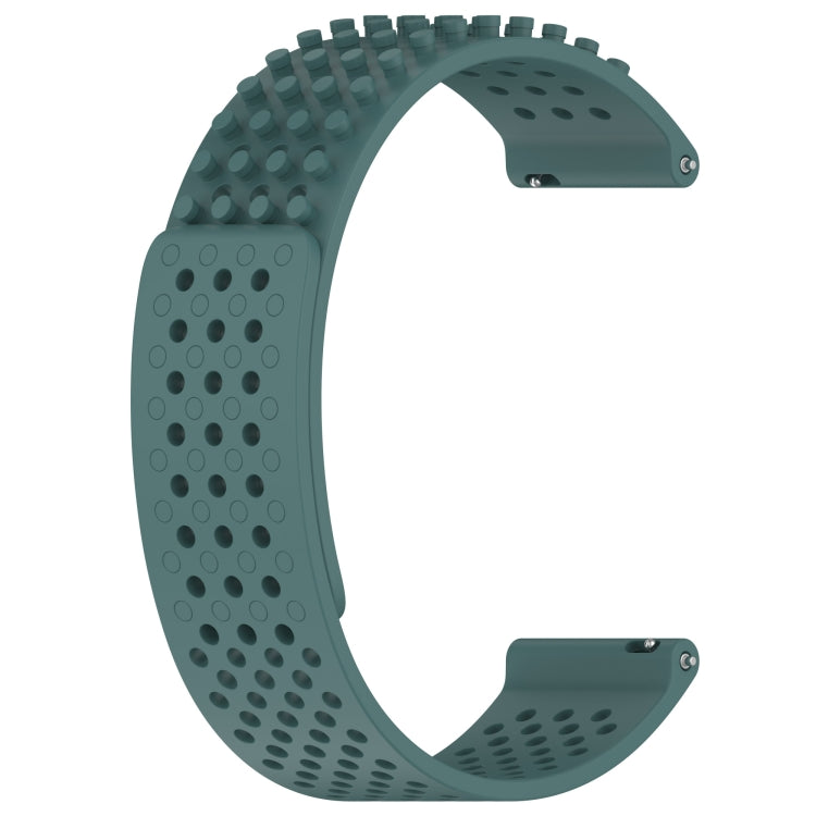 For Xiaomi MI Watch Color 22mm Holes Breathable 3D Dots Silicone Watch Band(Olive Green) - Watch Bands by PMC Jewellery | Online Shopping South Africa | PMC Jewellery