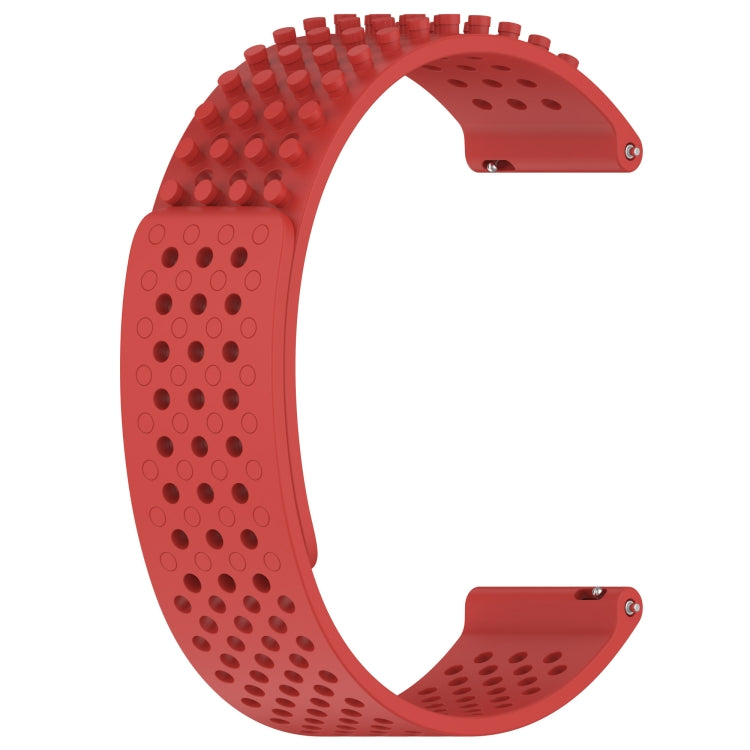 For Xiaomi MI Watch Color 22mm Holes Breathable 3D Dots Silicone Watch Band(Red) - Watch Bands by PMC Jewellery | Online Shopping South Africa | PMC Jewellery