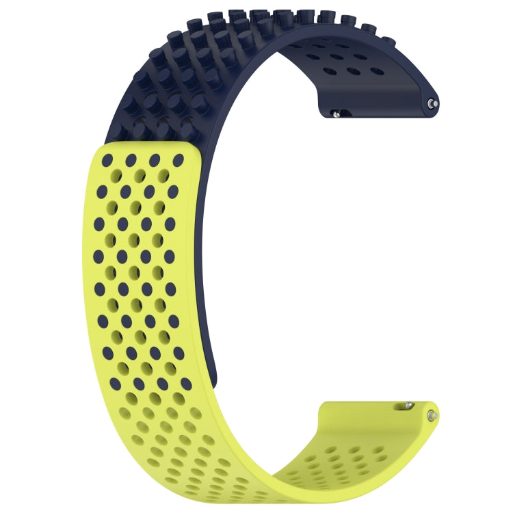 For Xiaomi MI Watch Color 22mm Holes Breathable 3D Dots Silicone Watch Band(Midnight Blue+Lime Green) - Watch Bands by PMC Jewellery | Online Shopping South Africa | PMC Jewellery