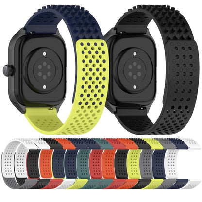 For Xiaomi MI Watch Sport 22mm Holes Breathable 3D Dots Silicone Watch Band(Black) - Watch Bands by PMC Jewellery | Online Shopping South Africa | PMC Jewellery