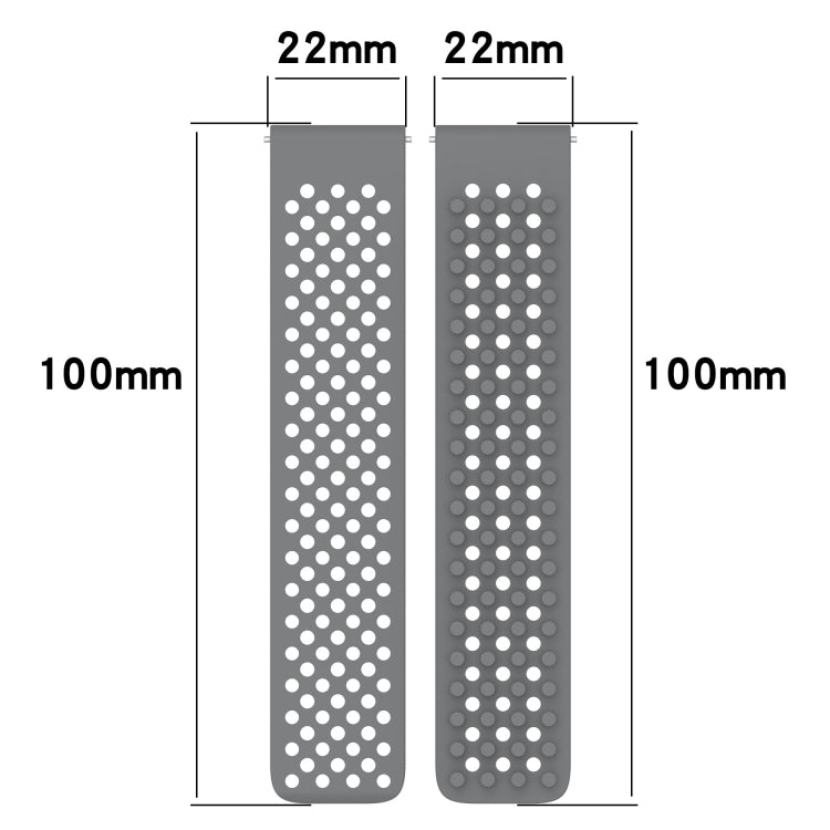 For Xiaomi Haylou GST LS09B 22mm Holes Breathable 3D Dots Silicone Watch Band(Black+Red) - Watch Bands by PMC Jewellery | Online Shopping South Africa | PMC Jewellery