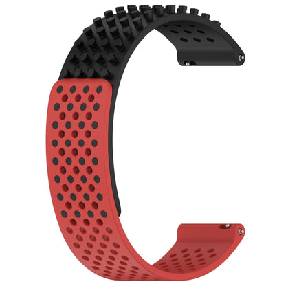 For Amazfit GTR 3 Pro 22mm Holes Breathable 3D Dots Silicone Watch Band(Black+Red) - Watch Bands by PMC Jewellery | Online Shopping South Africa | PMC Jewellery