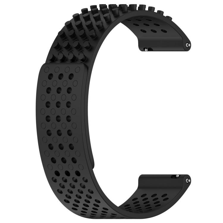 For Amazfit GTR 3 Pro 22mm Holes Breathable 3D Dots Silicone Watch Band(Black) - Watch Bands by PMC Jewellery | Online Shopping South Africa | PMC Jewellery