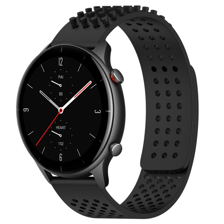 For Amazfit GTR 2e 22mm Holes Breathable 3D Dots Silicone Watch Band(Black) - Watch Bands by PMC Jewellery | Online Shopping South Africa | PMC Jewellery